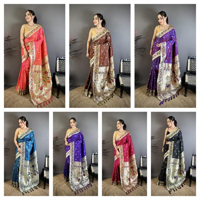 malhar Premium Silk Weaving Mayur Paithani wholesaler